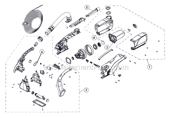 Page A Diagram and Parts List for M08240X  Dirt Devil Hand Vacuum